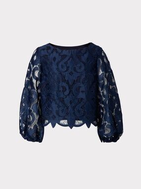 Milly Beverly Guipure Lace Top - SZ S